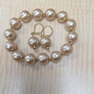 Elegant Gold Pearl Jewelry Set